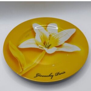 Givenchy Paris‎ Designer Yellow Floral Lily Porcelain Plate Round Dish